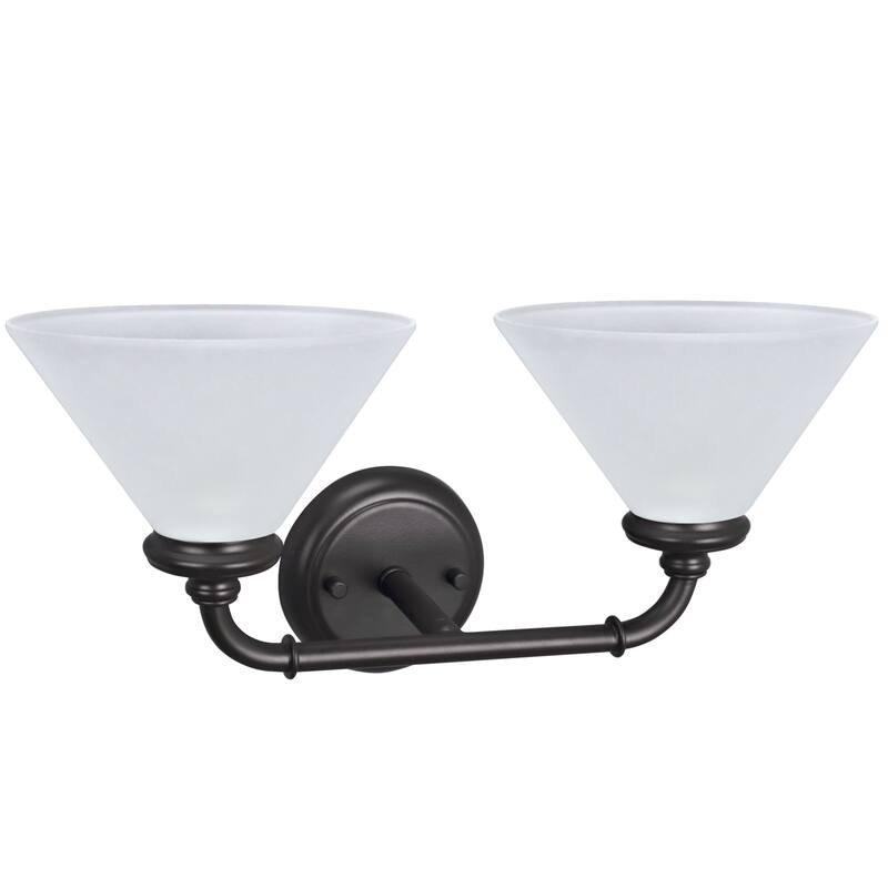 Aspen Creative Two-Light Metal Bathroom Vanity Wall Light Fixture, 6-1/ ...
